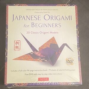 Japanese Origami for Beginners Kit Tuttle 20 Models 72 Sheets DVD NEW